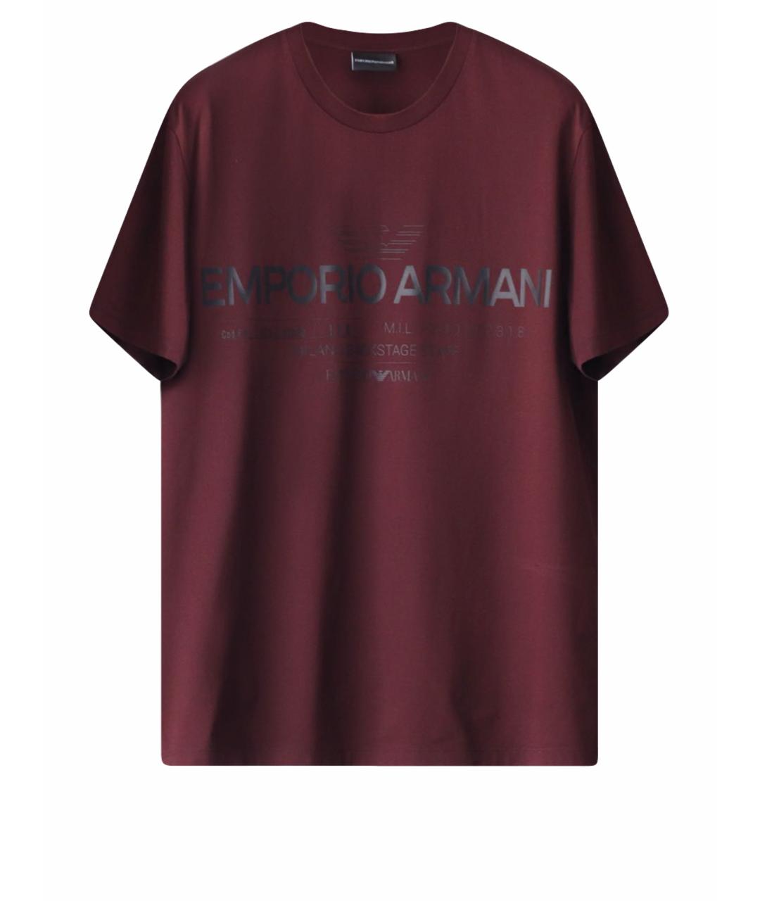 EMPORIO ARMANI Бордовая футболка, фото 1