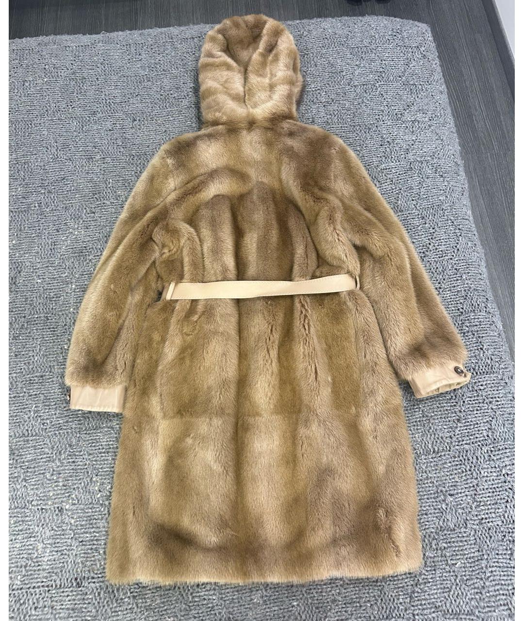LORO PIANA Золотая меховая шуба, фото 2