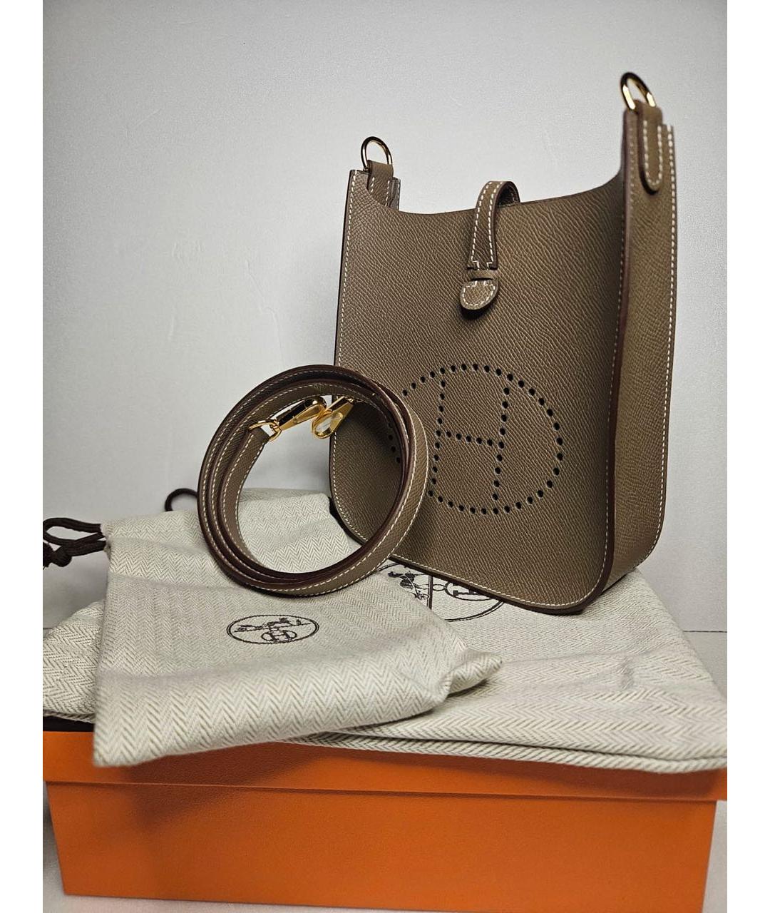 HERMES Коричневая кожаная сумка через плечо, фото 5