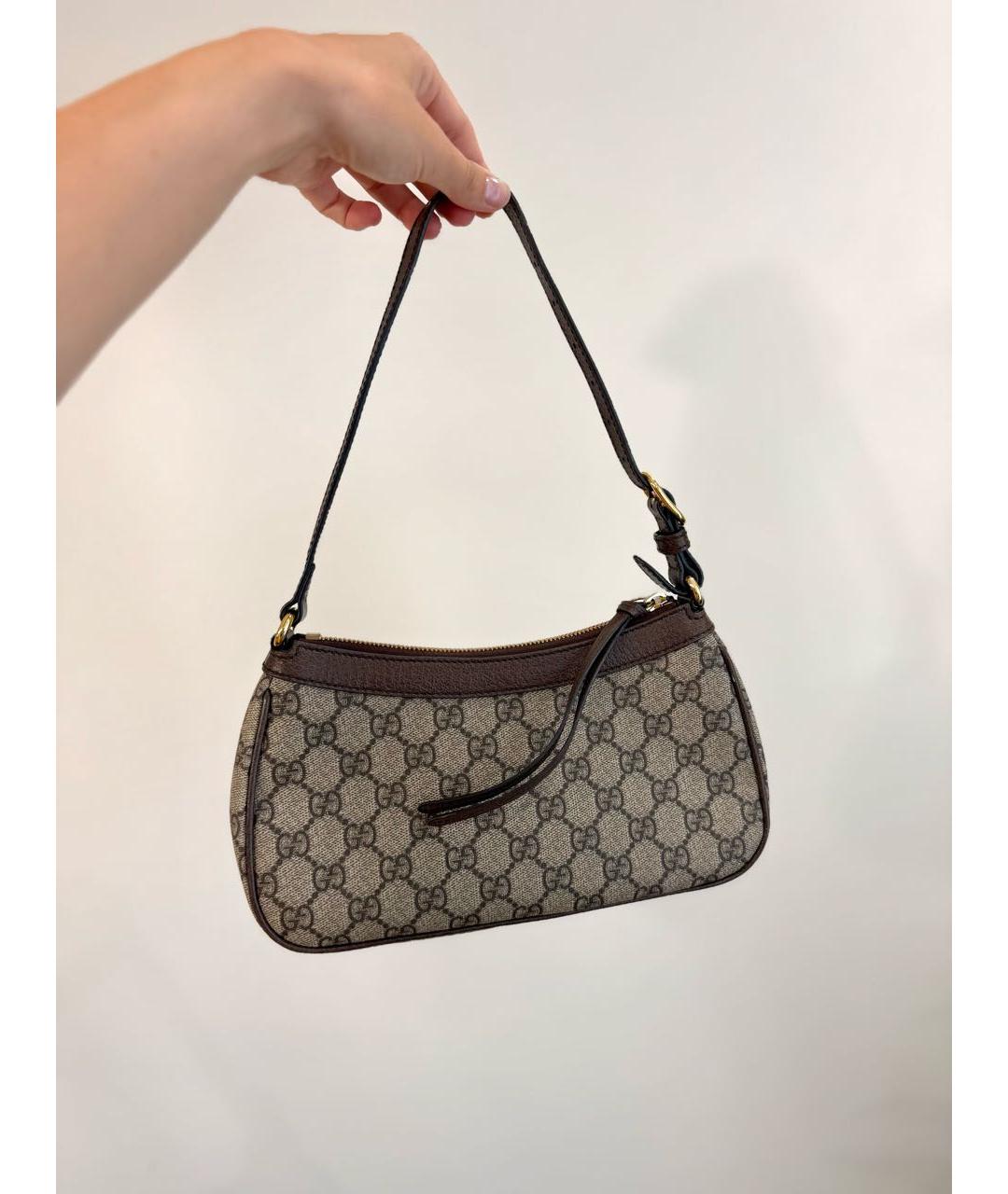 GUCCI Коричневая кожаная сумка с короткими ручками, фото 2