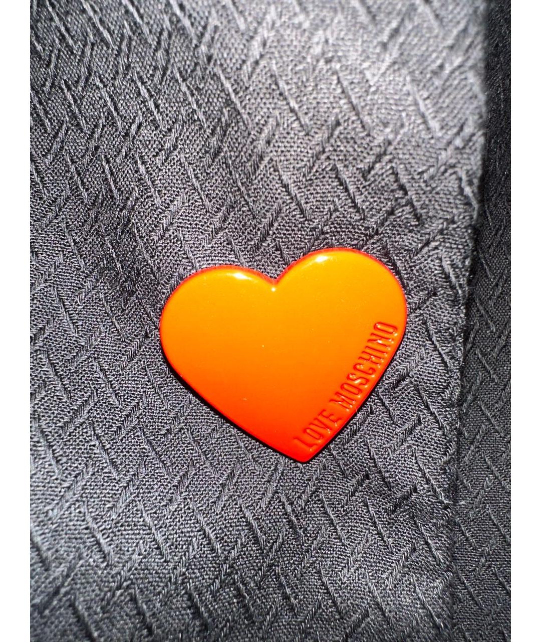 LOVE MOSCHINO Черное хлопковое пальто, фото 4