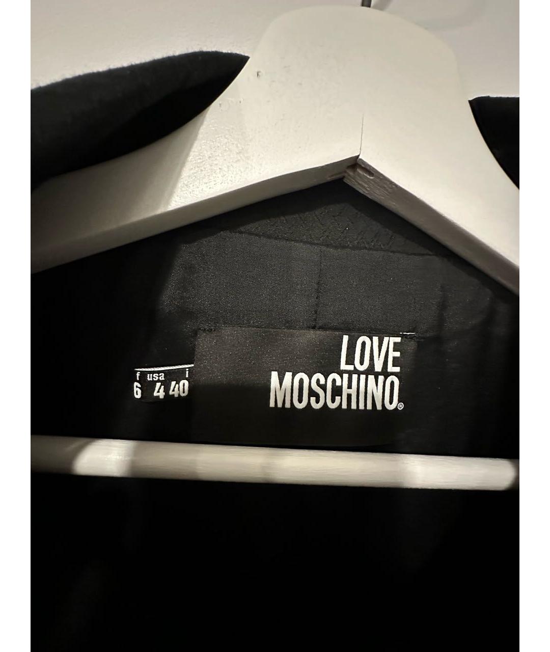 LOVE MOSCHINO Черное хлопковое пальто, фото 3