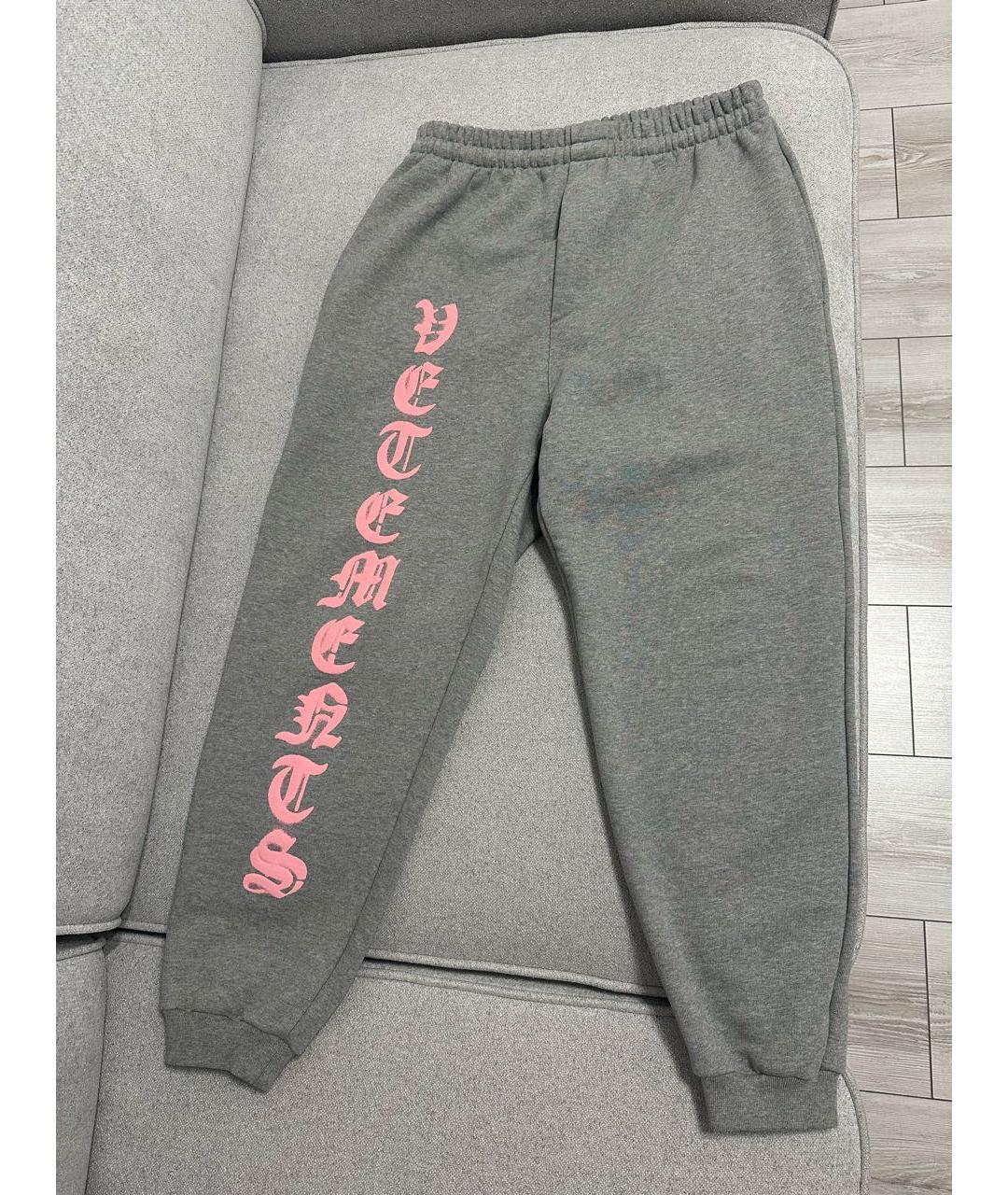 VETEMENTS Серые хлопко-полиэстеровые джинсы, фото 4
