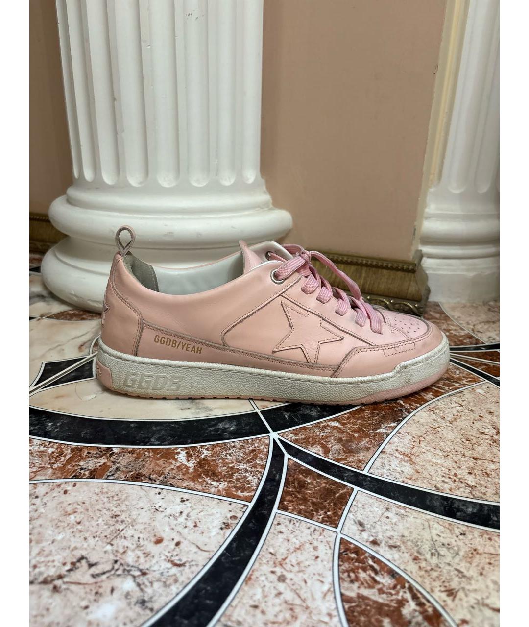 GOLDEN GOOSE DELUXE BRAND Розовые кожаные кроссовки, фото 5