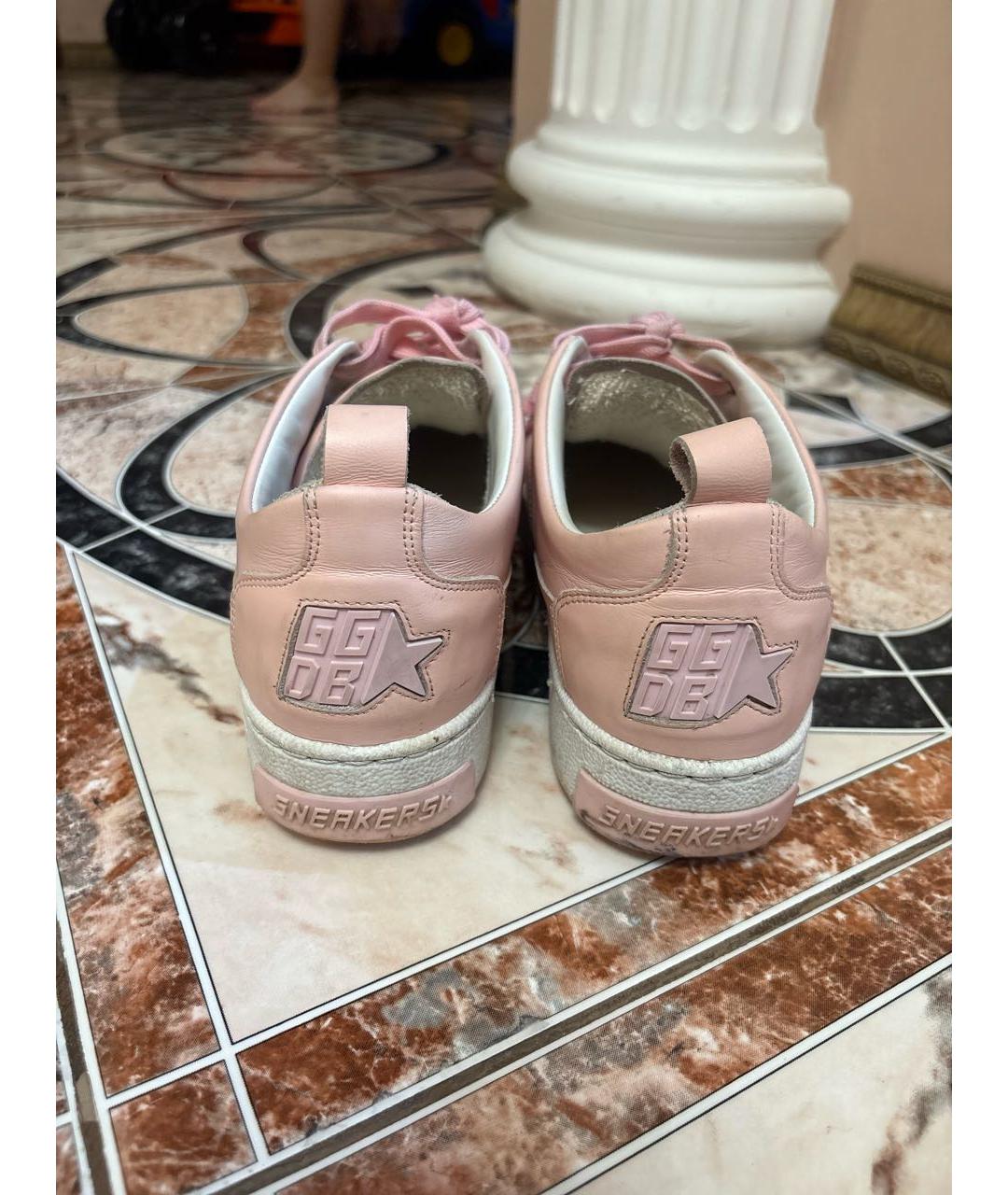 GOLDEN GOOSE DELUXE BRAND Розовые кожаные кроссовки, фото 4