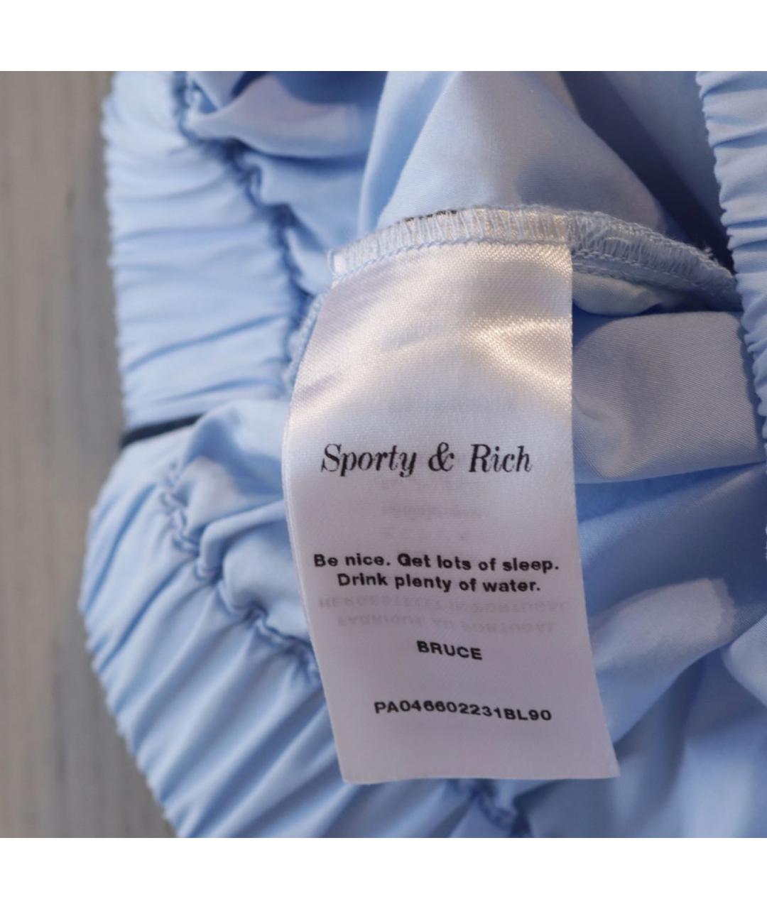 SPORTY AND RICH Голубые хлопковые спортивные брюки и шорты, фото 8