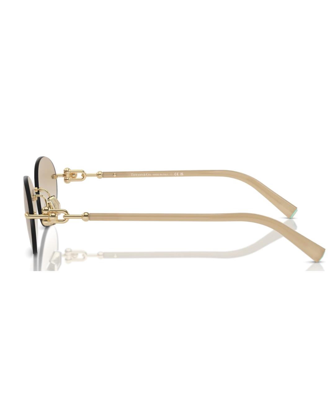 TIFFANY&CO Бежевые металлические солнцезащитные очки, фото 3