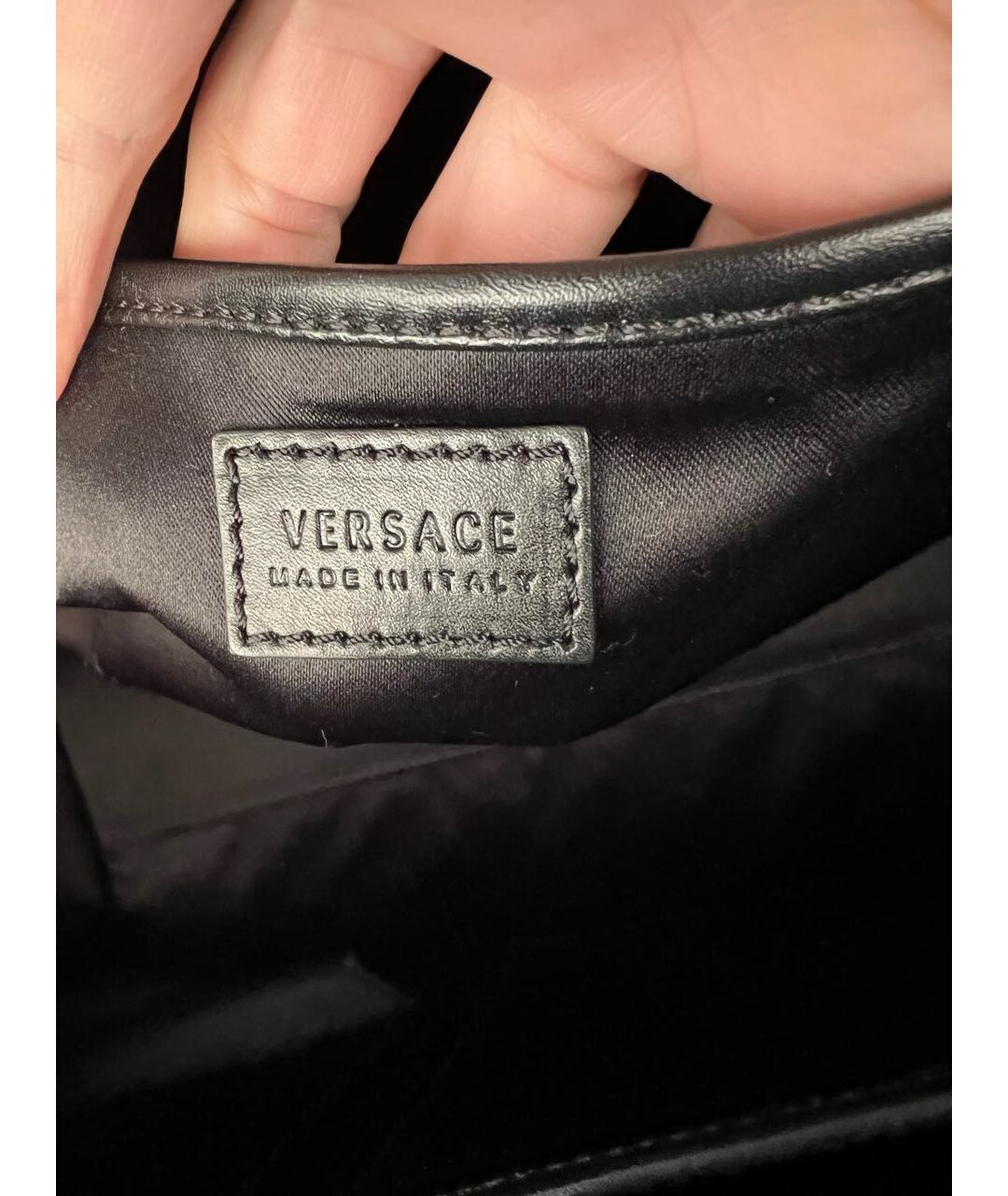 VERSACE Бордовая сумка тоут из лакированной кожи, фото 6
