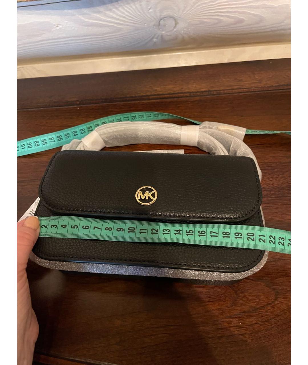 MICHAEL KORS Черная кожаная сумка через плечо, фото 5