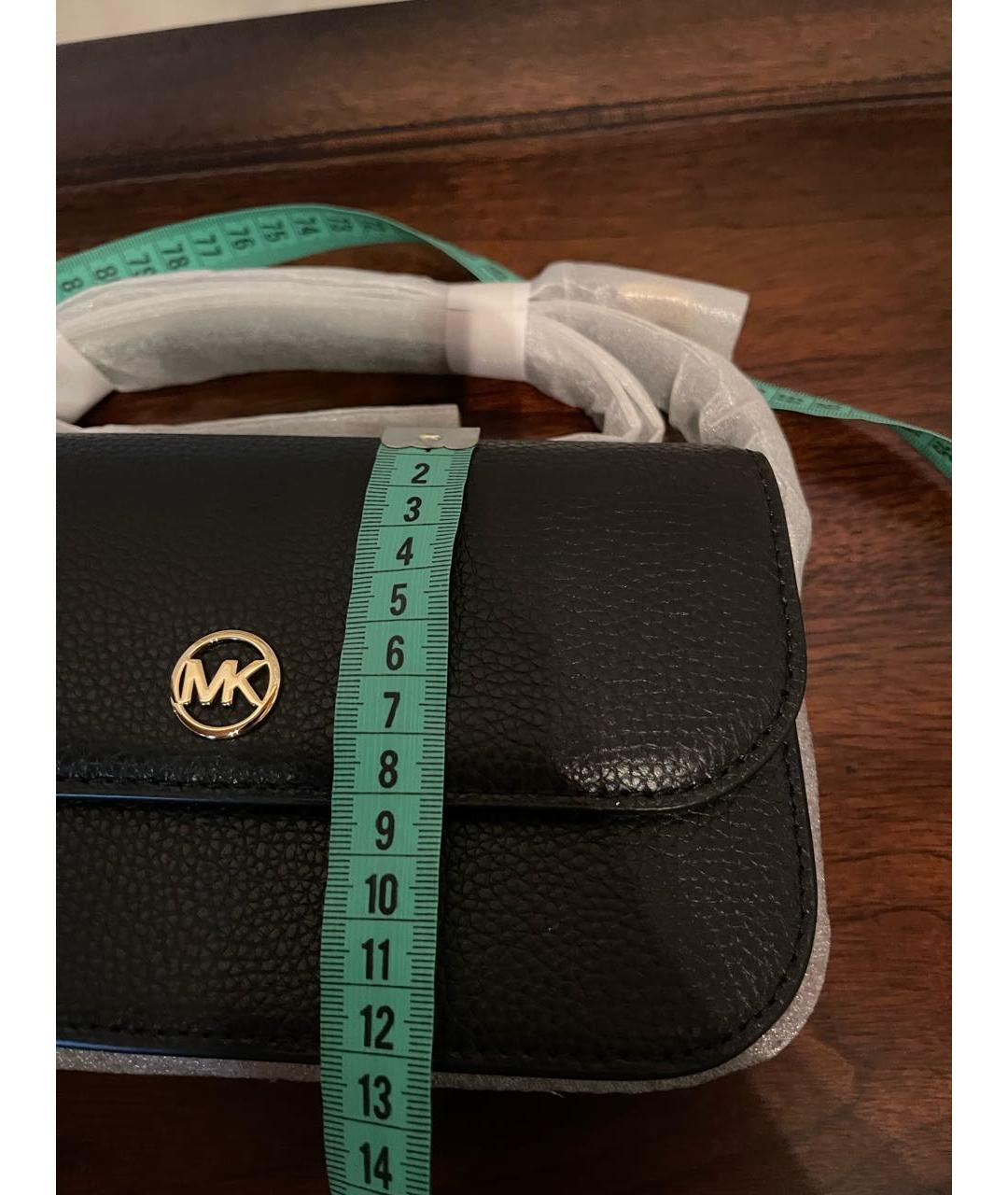 MICHAEL KORS Черная кожаная сумка через плечо, фото 6