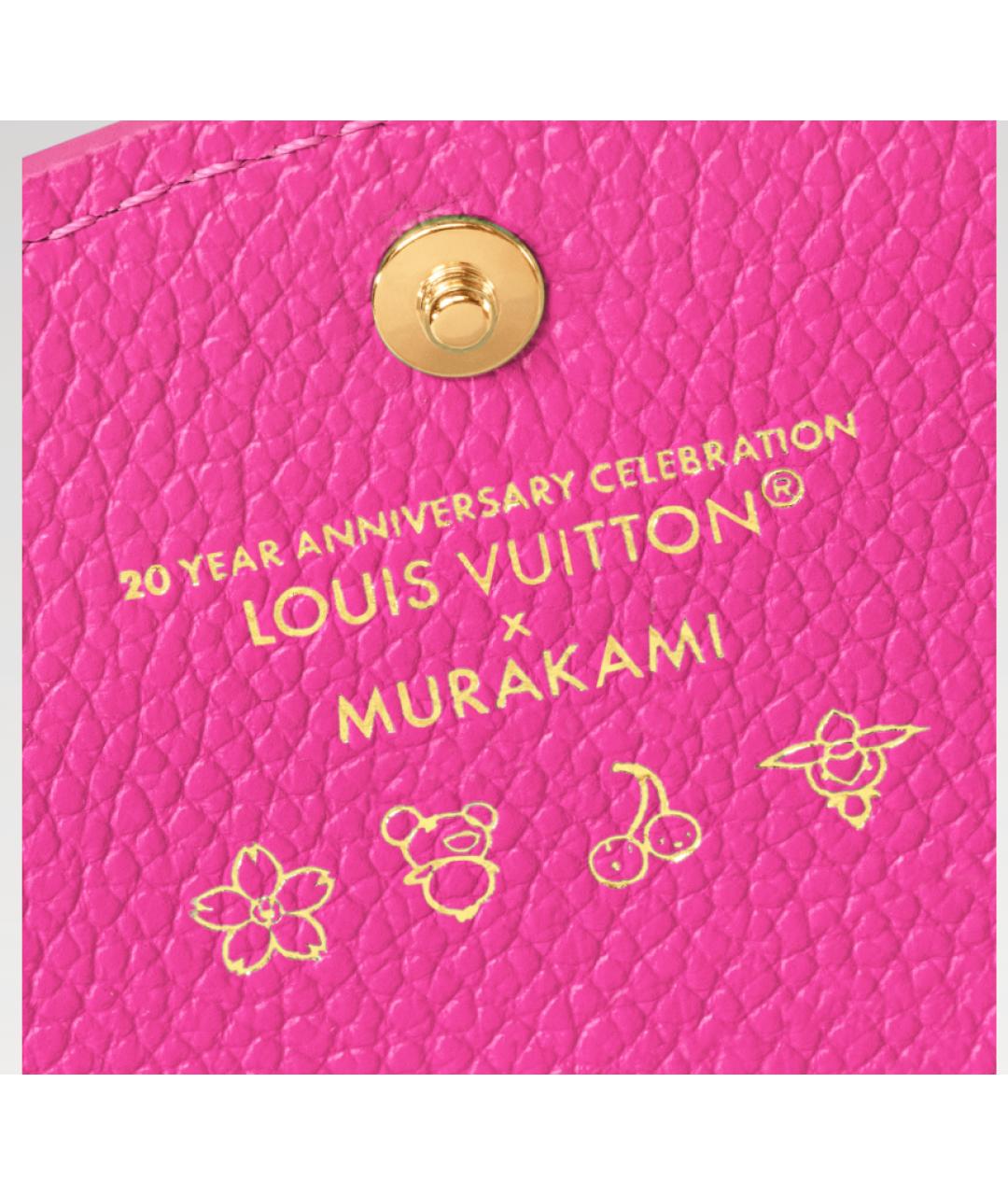LOUIS VUITTON Розовый кожаный кошелек, фото 5