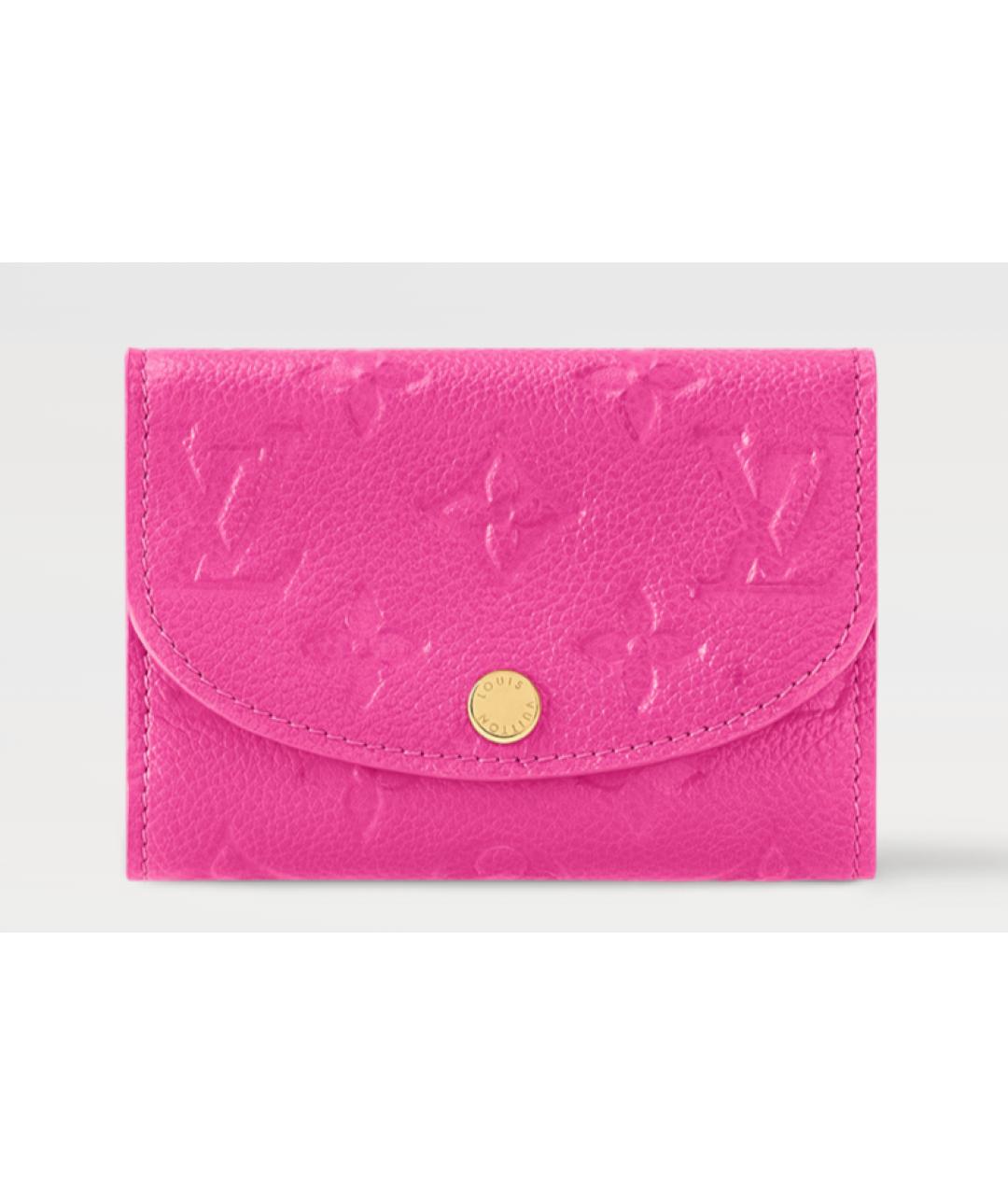 LOUIS VUITTON Розовый кожаный кошелек, фото 6