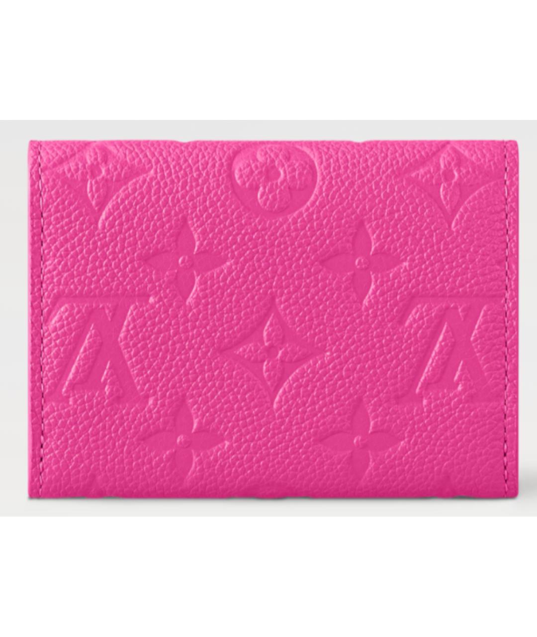 LOUIS VUITTON Розовый кожаный кошелек, фото 3