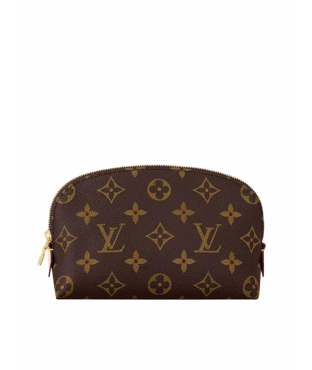 LOUIS VUITTON Коричневая кожаная косметичка, фото 1