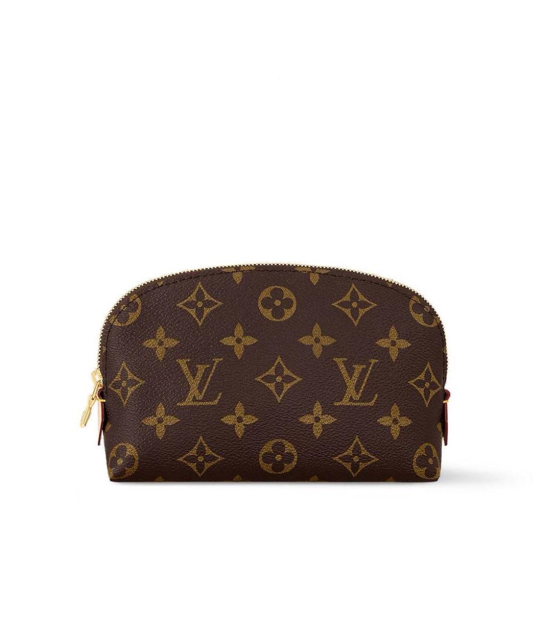 LOUIS VUITTON Коричневая кожаная косметичка, фото 5
