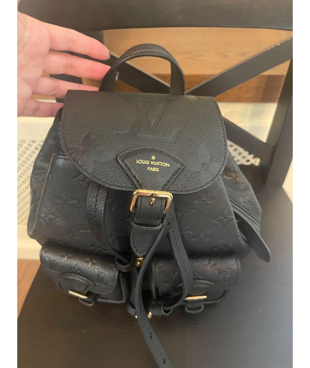 LOUIS VUITTON Черный кожаный рюкзак, фото 2