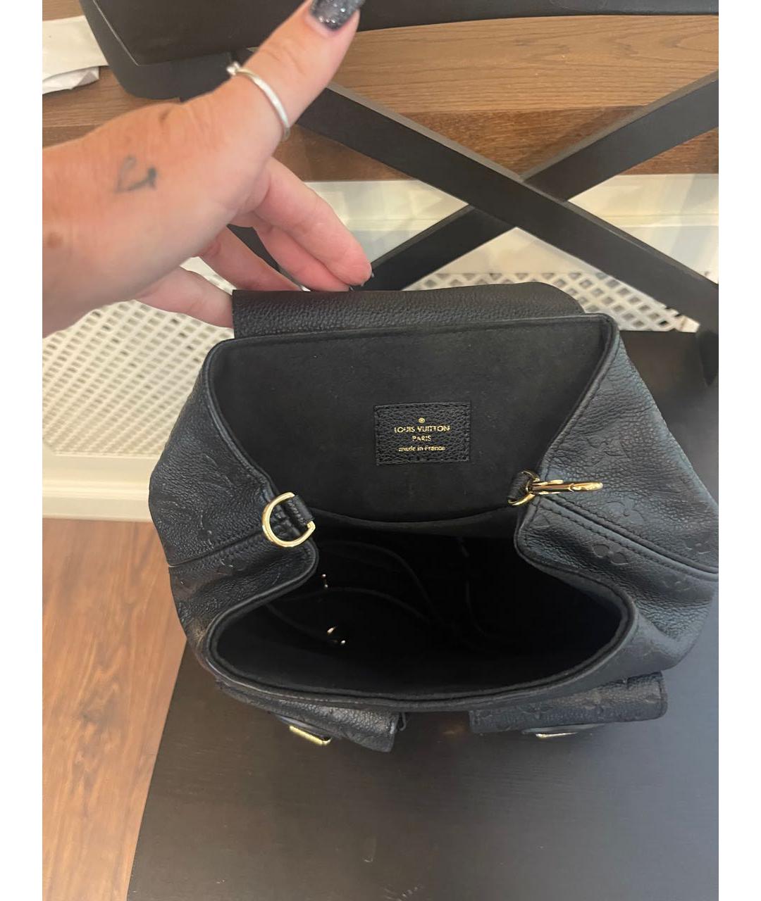 LOUIS VUITTON Черный кожаный рюкзак, фото 4