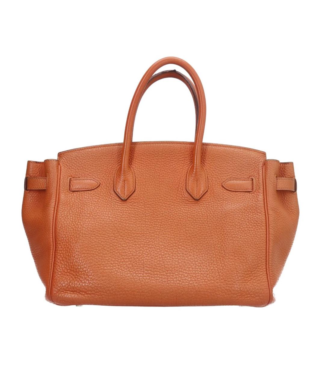 HERMES Оранжевая кожаная сумка тоут, фото 4