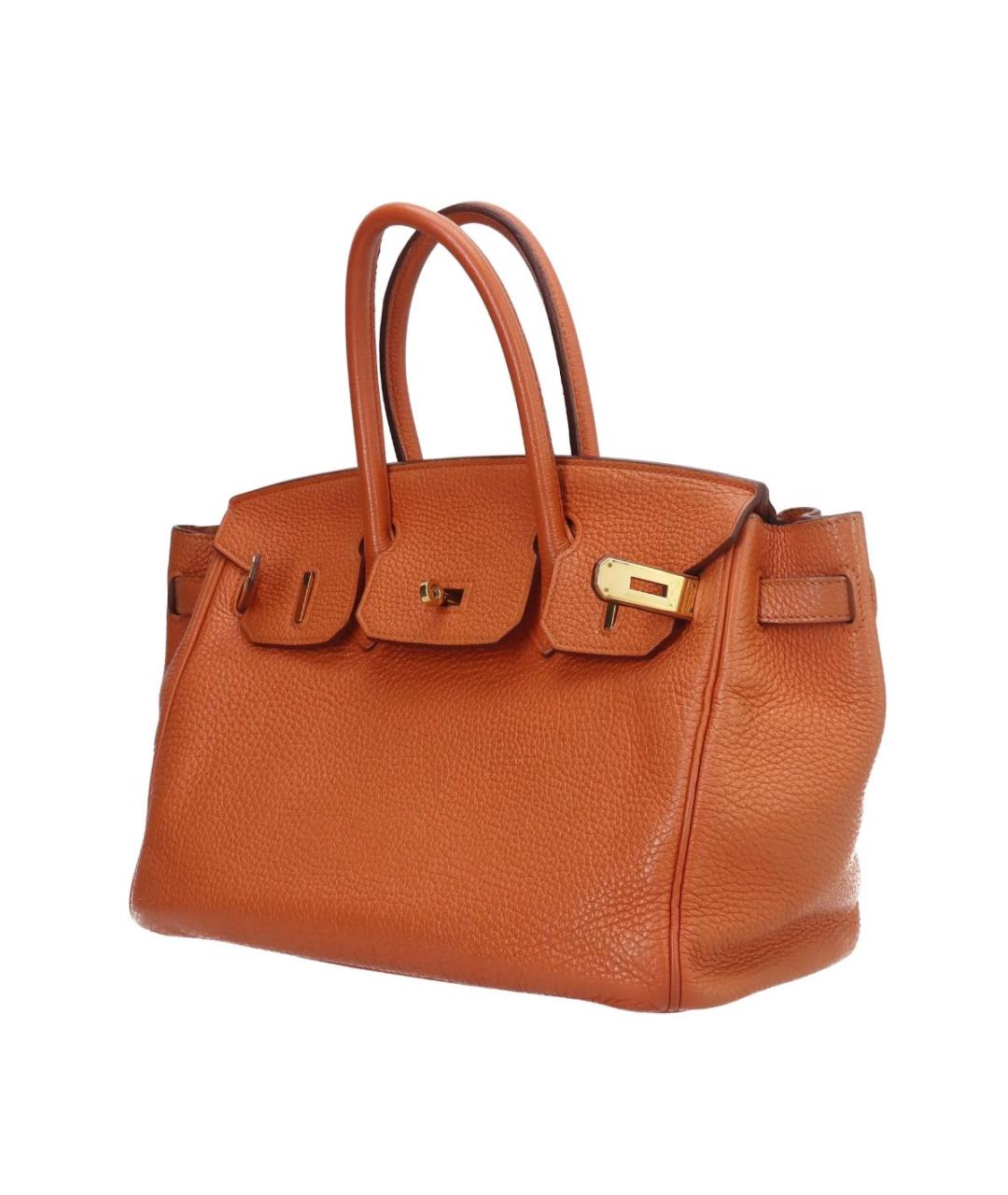 HERMES Оранжевая кожаная сумка тоут, фото 2