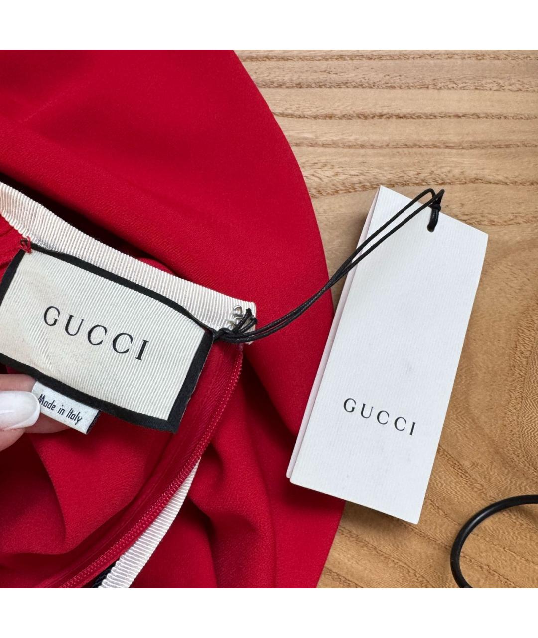 GUCCI Красное вискозное платье, фото 5