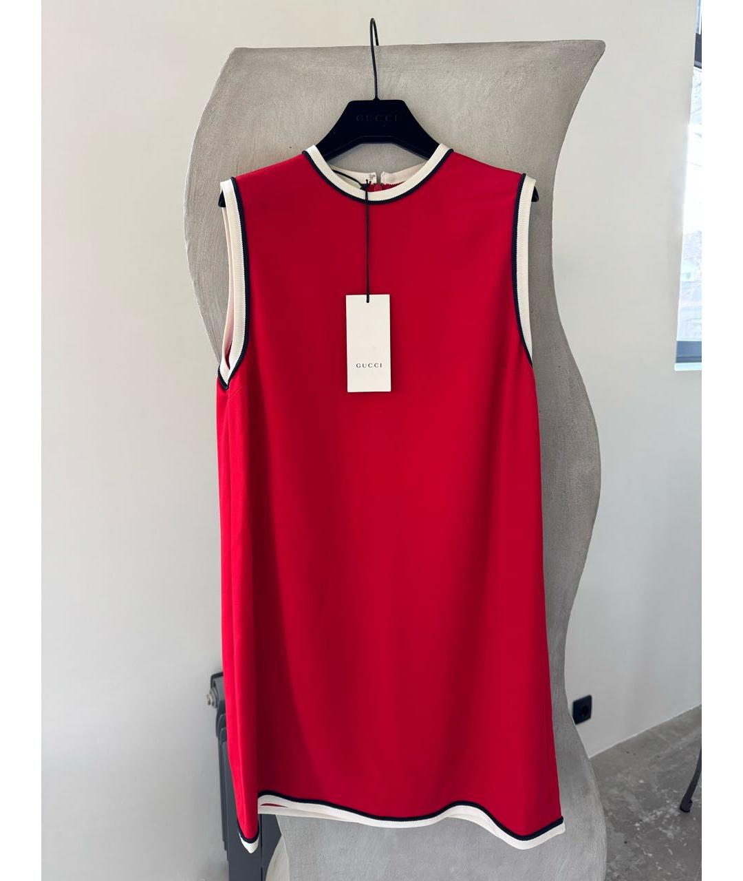 GUCCI Красное вискозное платье, фото 6