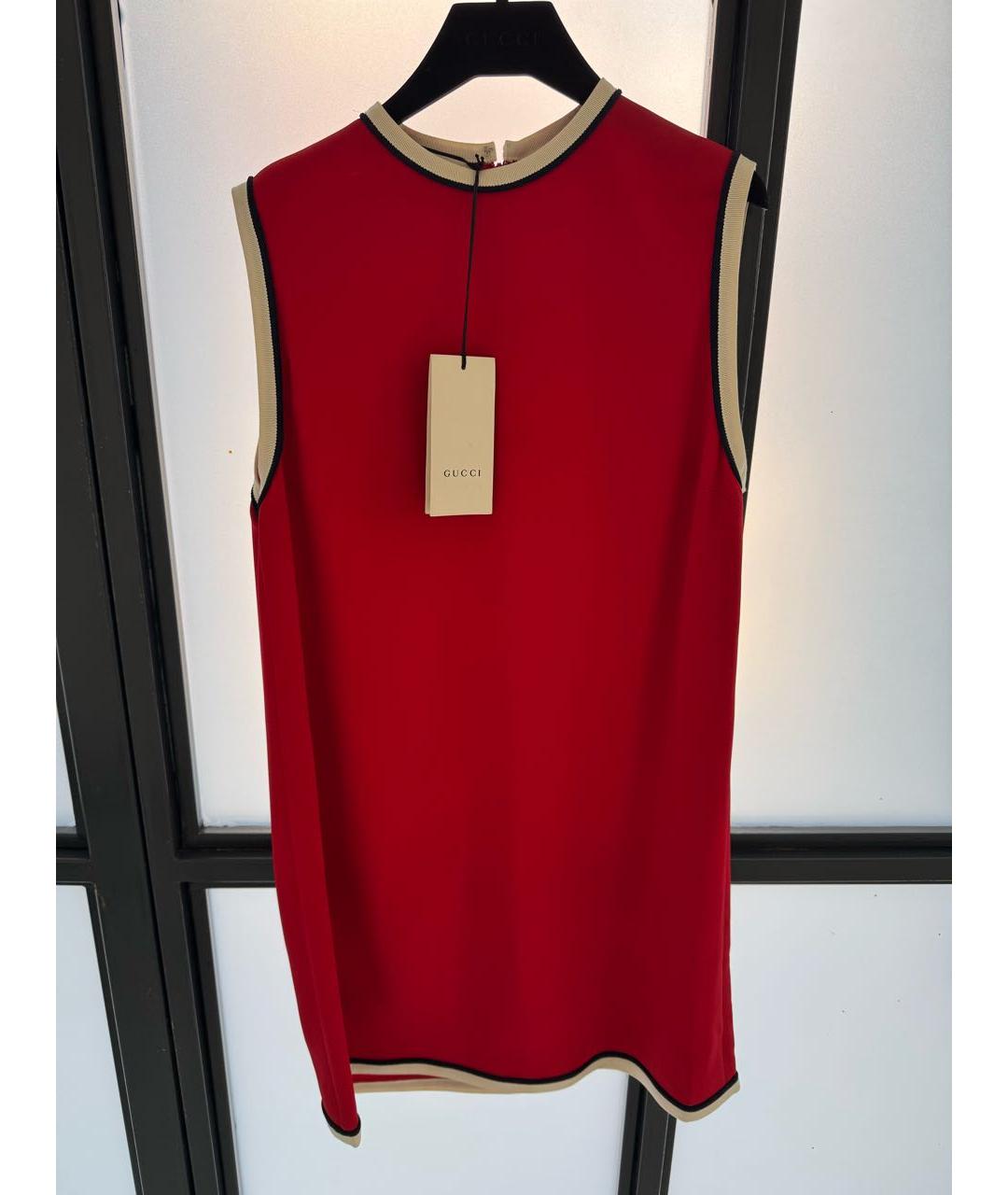 GUCCI Красное вискозное платье, фото 8