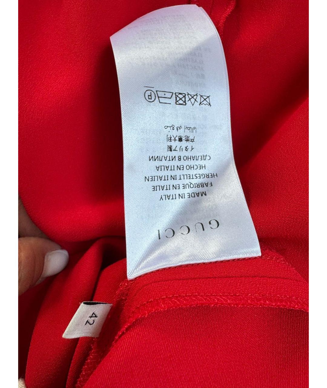 GUCCI Красное вискозное платье, фото 3