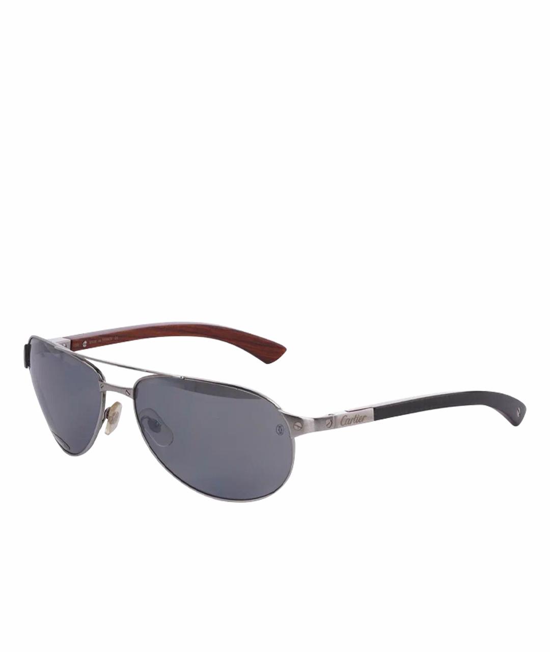 CARTIER Серые деревянные солнцезащитные очки, фото 1
