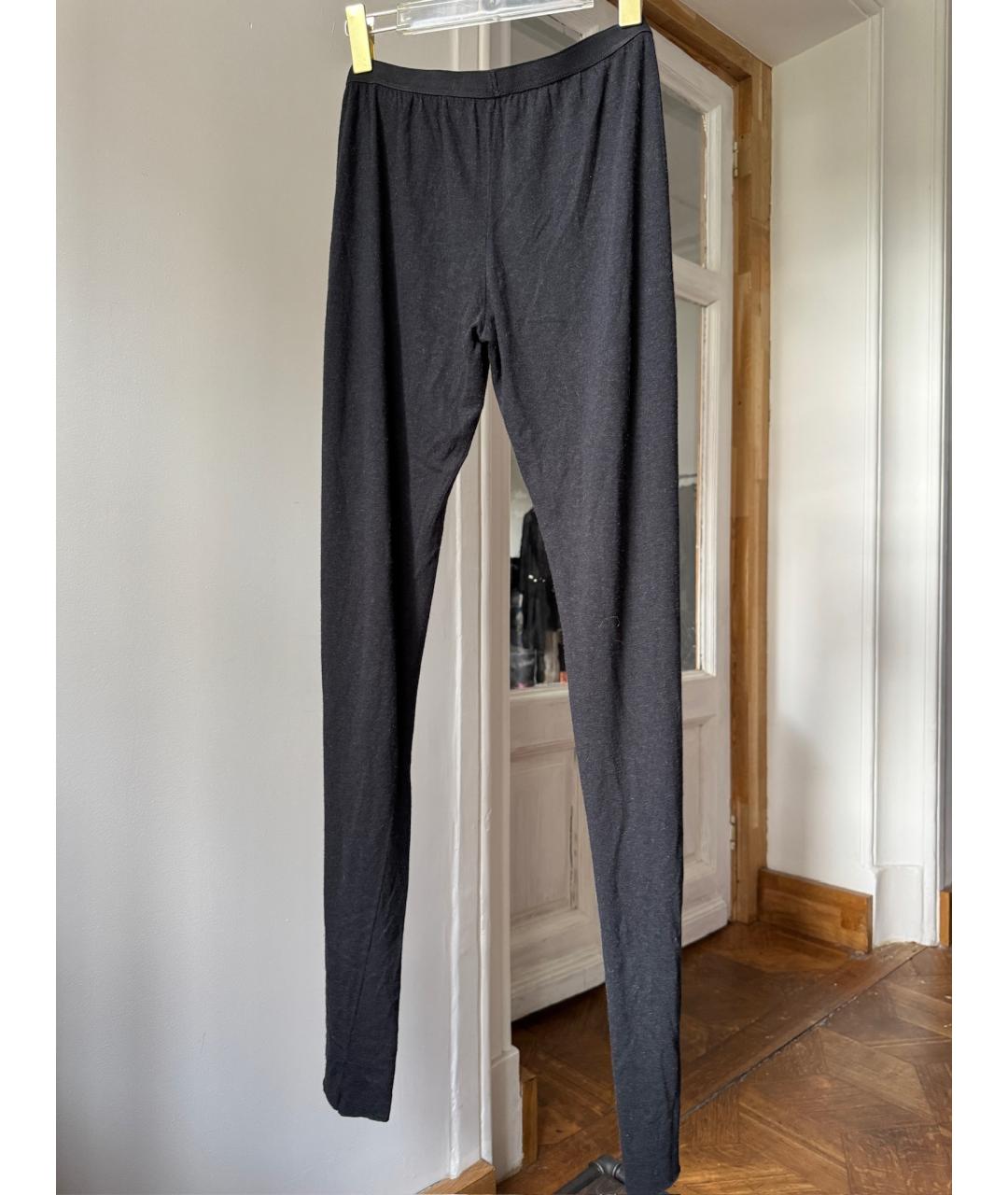 RICK OWENS Черные вискозные леггинсы и велосипедки, фото 2