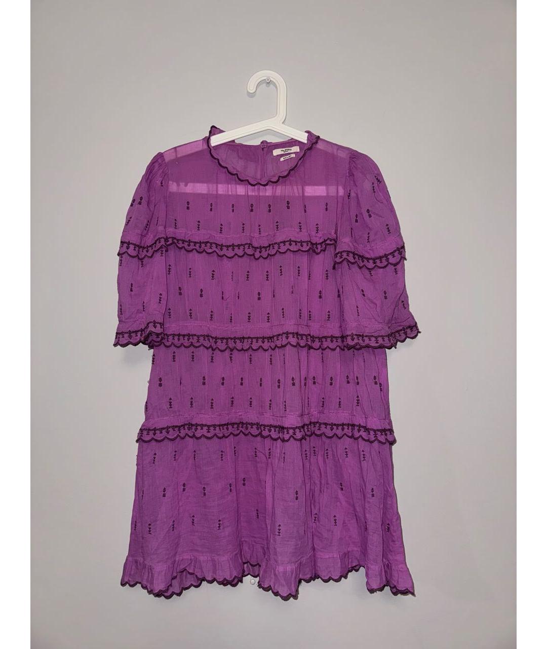 ISABEL MARANT ETOILE Фиолетовое хлопковое повседневное платье, фото 5