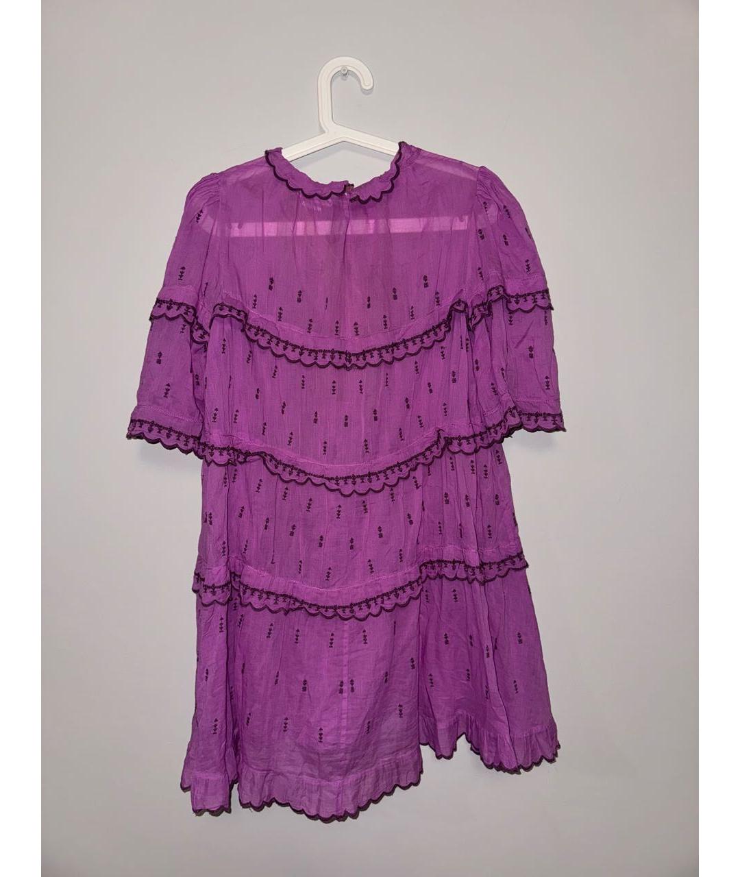 ISABEL MARANT ETOILE Фиолетовое хлопковое повседневное платье, фото 4