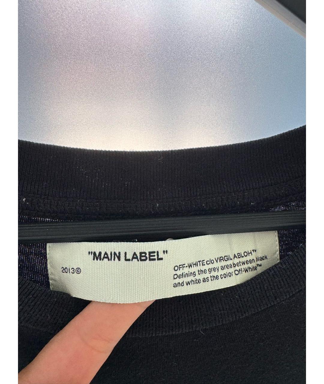 OFF-WHITE Черная хлопковая футболка, фото 7