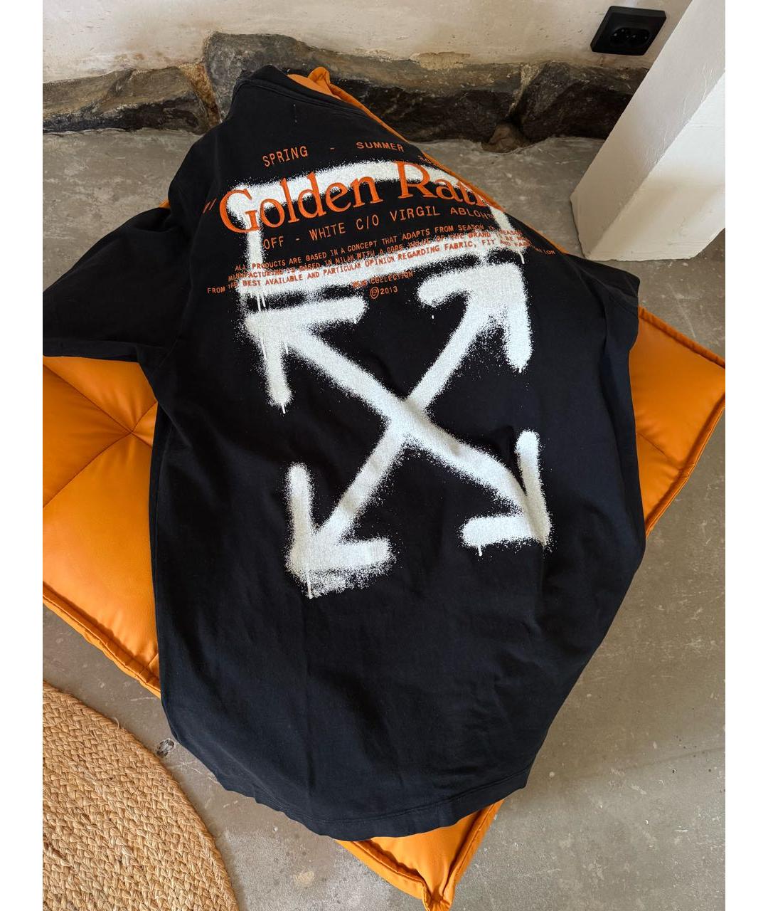 OFF-WHITE Черная хлопковая футболка, фото 3