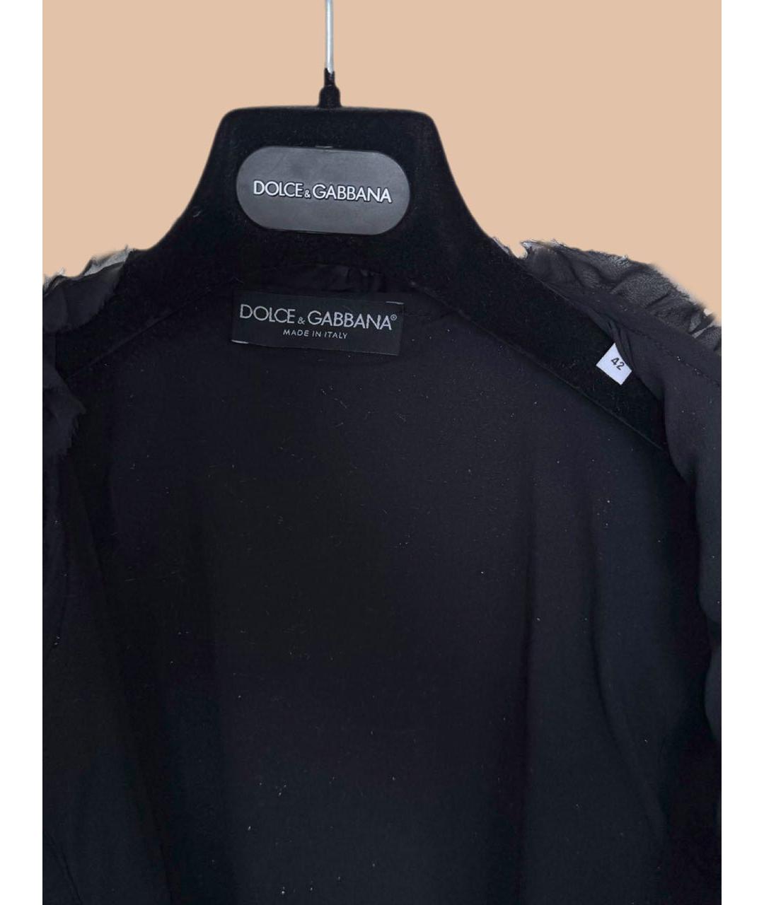 DOLCE&GABBANA Темно-синий полиэстеровый жакет/пиджак, фото 5