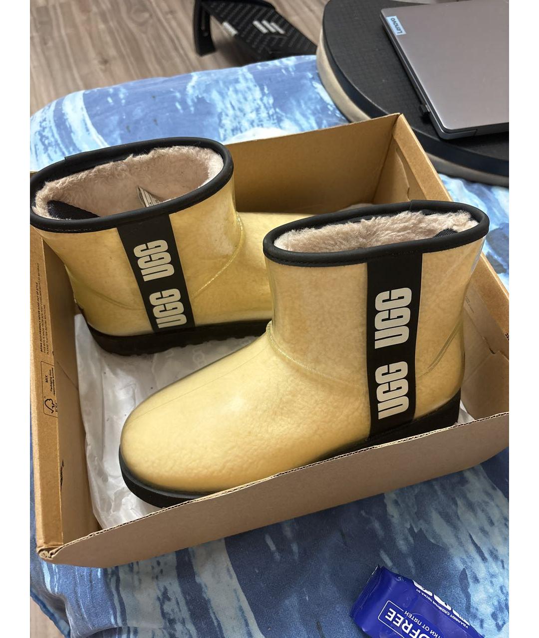 UGG AUSTRALIA Бежевые резиновые ботинки, фото 6