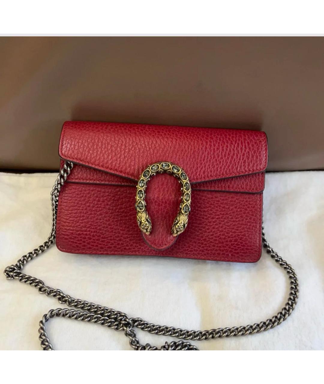 GUCCI Красная кожаная сумка через плечо, фото 2