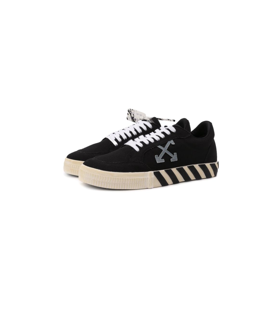 OFF-WHITE Черные текстильные низкие кроссовки / кеды, фото 7