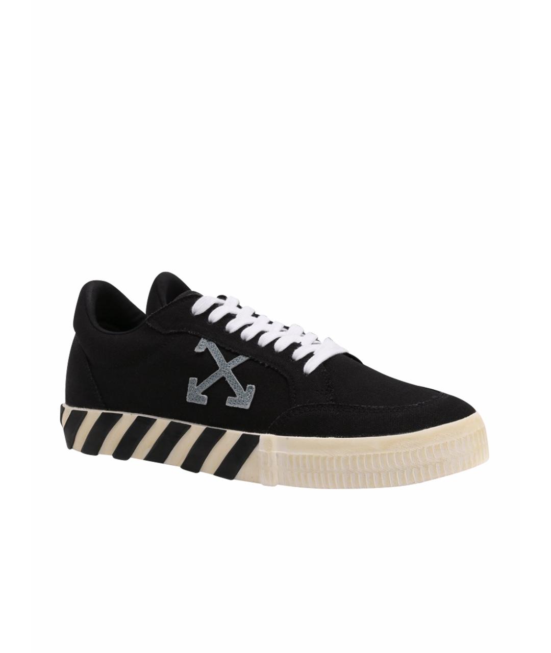OFF-WHITE Черные текстильные низкие кроссовки / кеды, фото 1