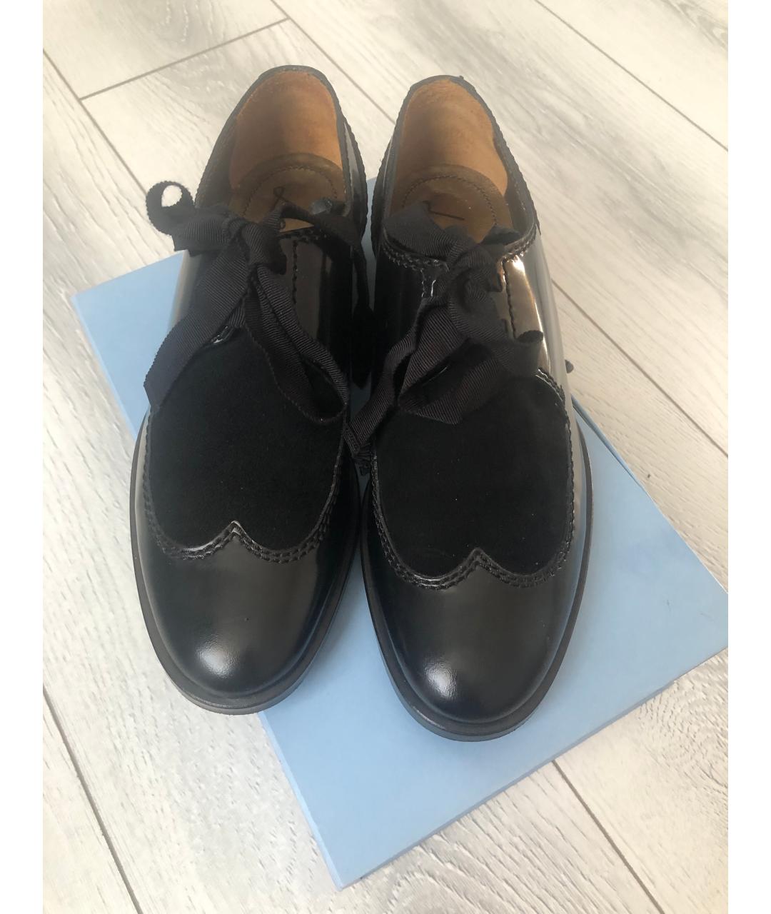 LANVIN Черные кожаные брогги и оксфорды, фото 2