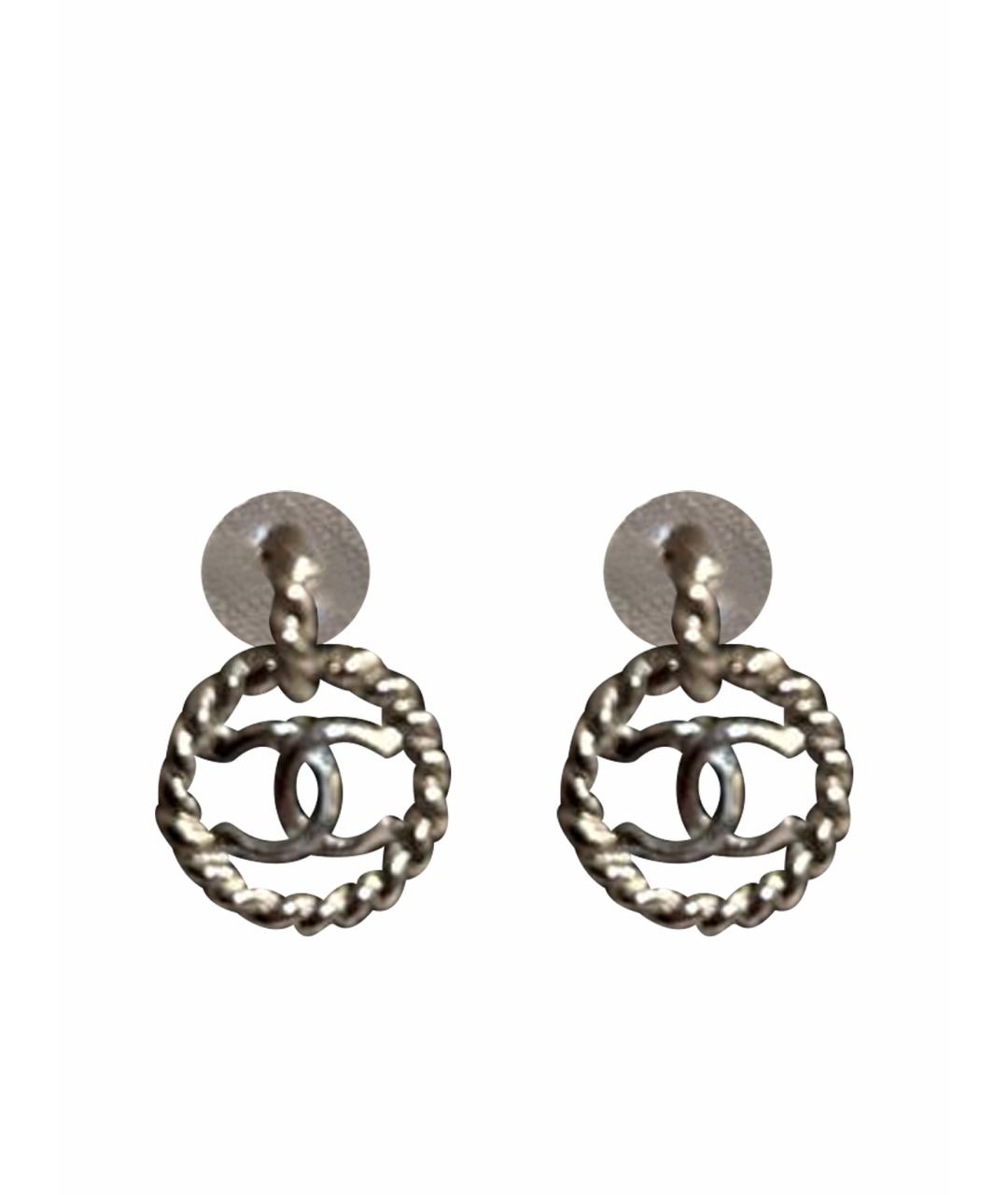 CHANEL Серебряные металлические серьги, фото 1