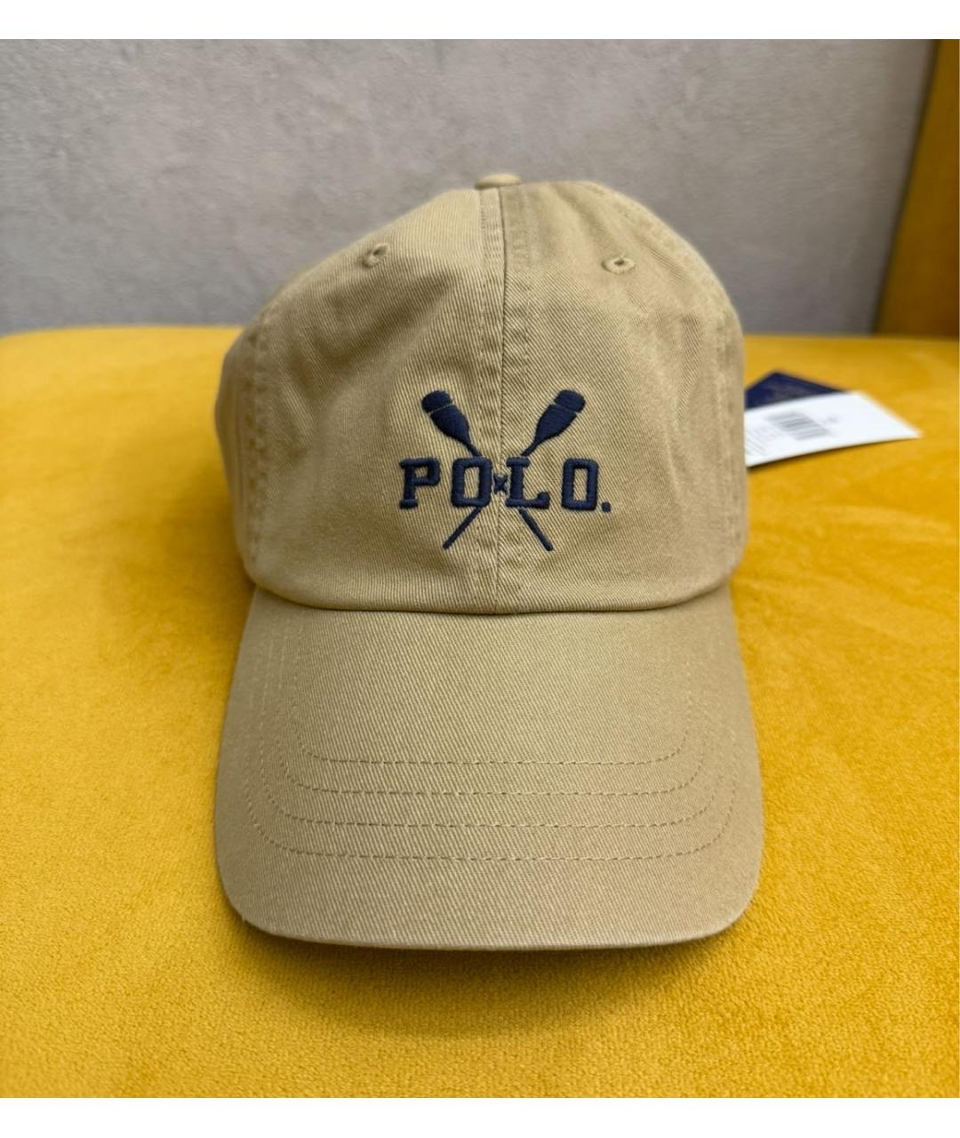 POLO RALPH LAUREN Бежевая хлопковая кепка, фото 8