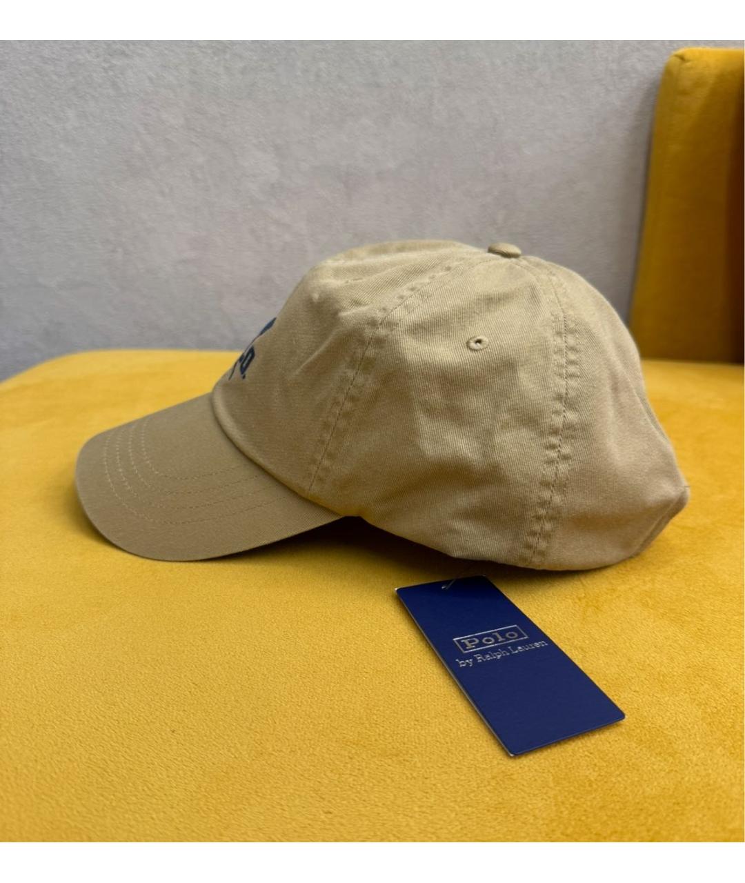 POLO RALPH LAUREN Бежевая хлопковая кепка, фото 3