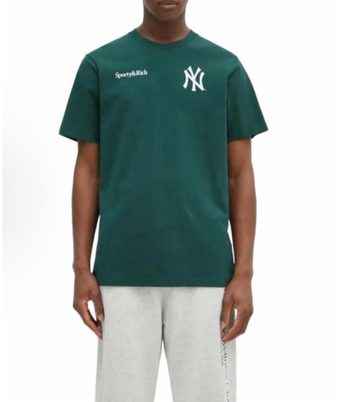 SPORTY AND RICH Зеленая хлопковая футболка, фото 3