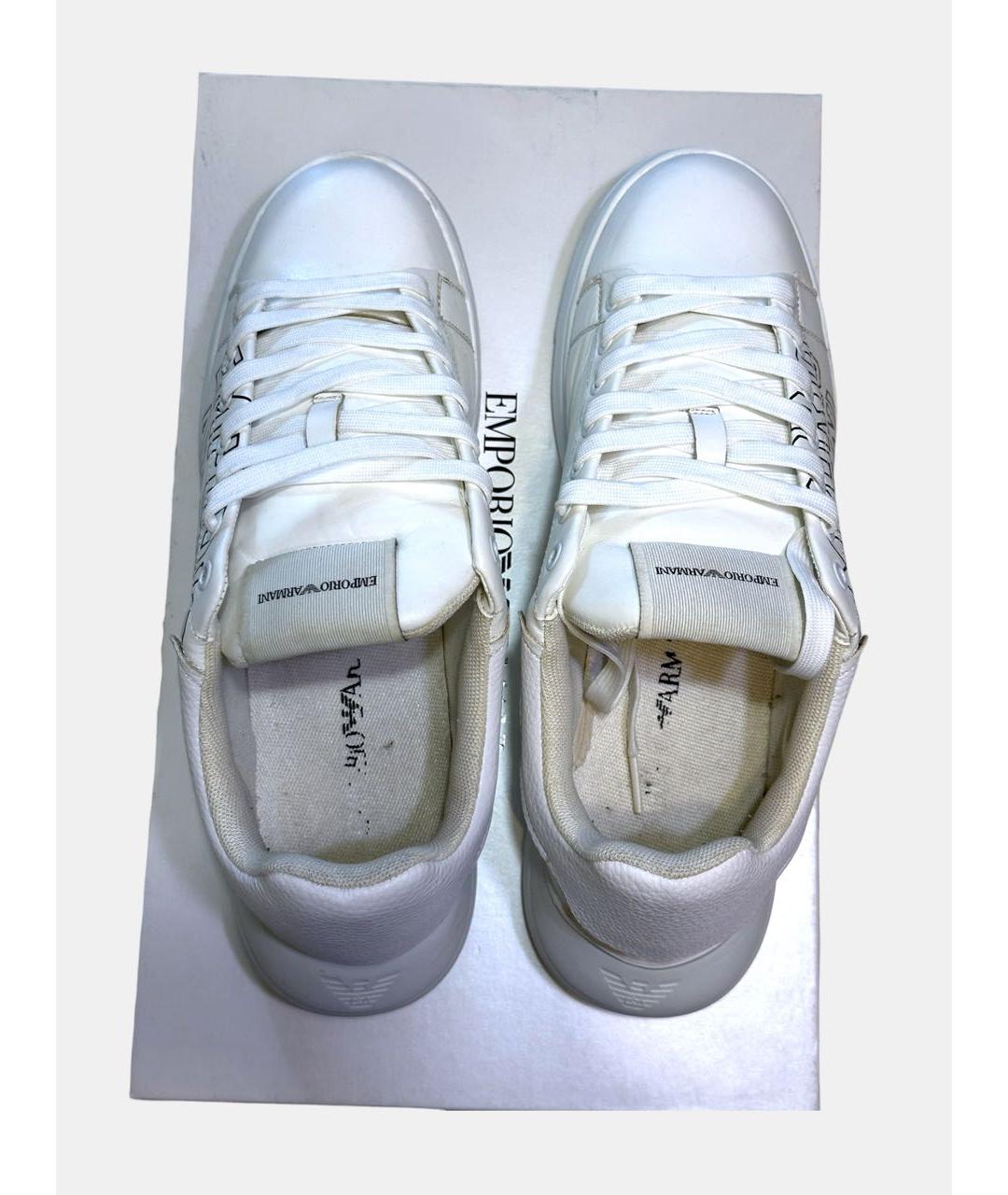 EMPORIO ARMANI Белые кожаные слипоны, фото 3