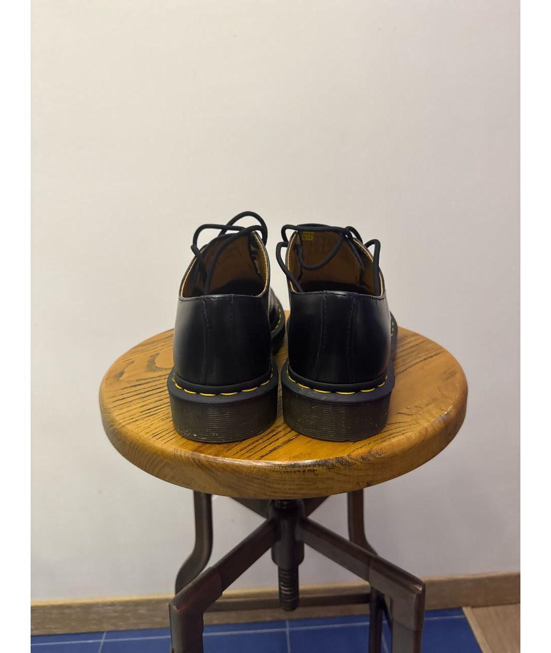 DR. MARTENS Черные кожаные низкие ботинки, фото 4