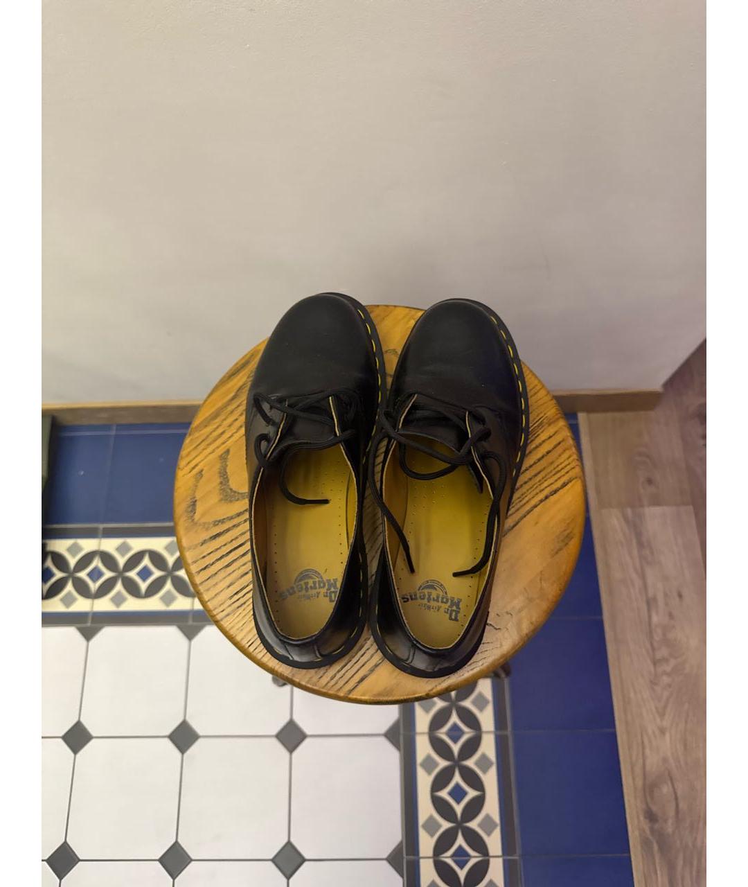 DR. MARTENS Черные кожаные низкие ботинки, фото 3