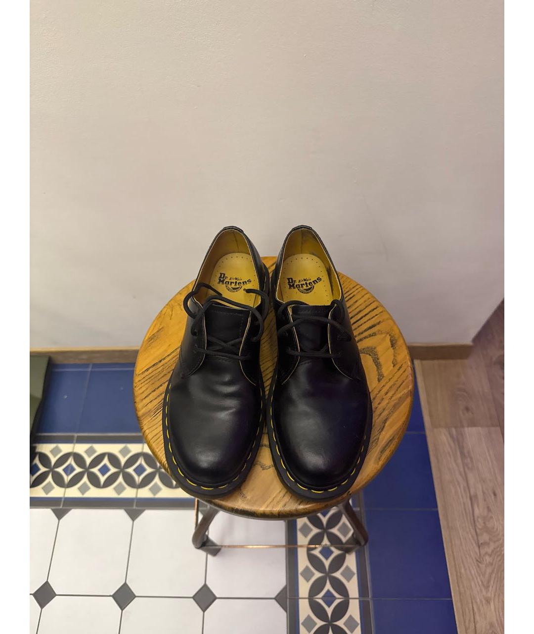 DR. MARTENS Черные кожаные низкие ботинки, фото 2