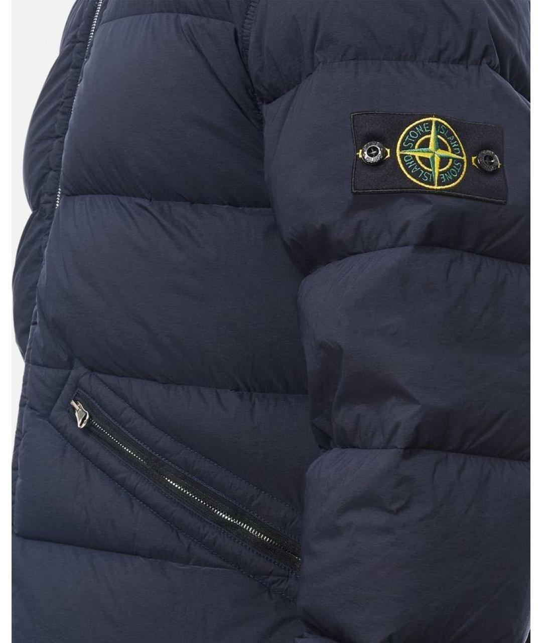 STONE ISLAND Темно-синий пуховик, фото 4