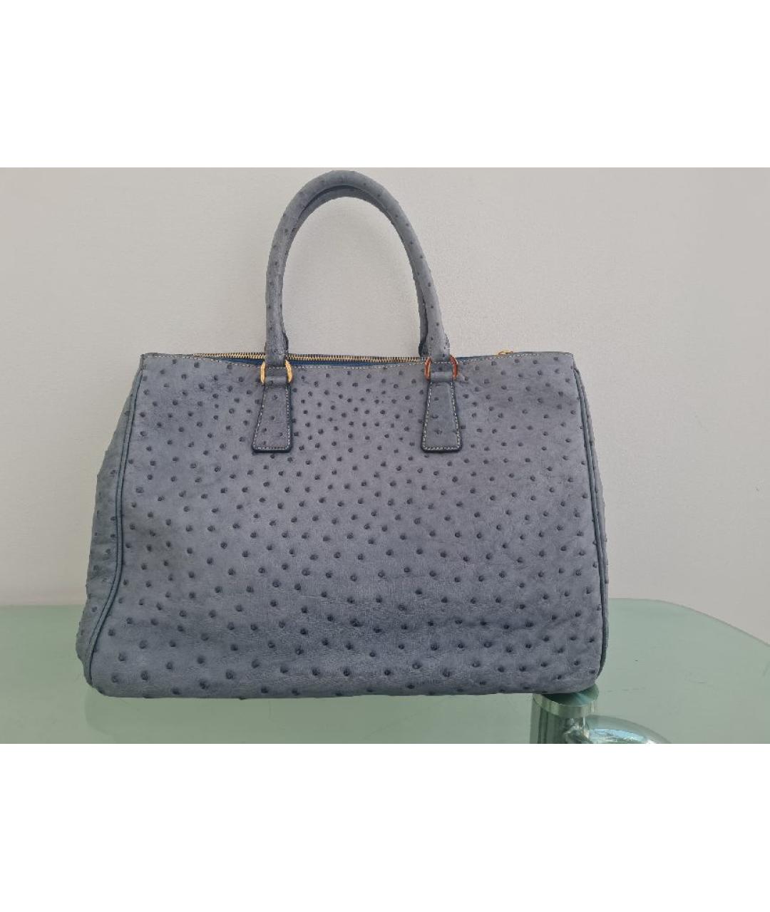 PRADA Синяя кожаная сумка тоут, фото 10