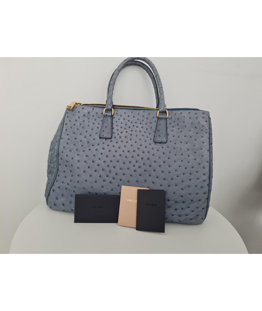 PRADA Синяя кожаная сумка тоут, фото 9